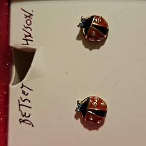 Betsey Johnson Lady Bug 🐞 Pierced Earrings